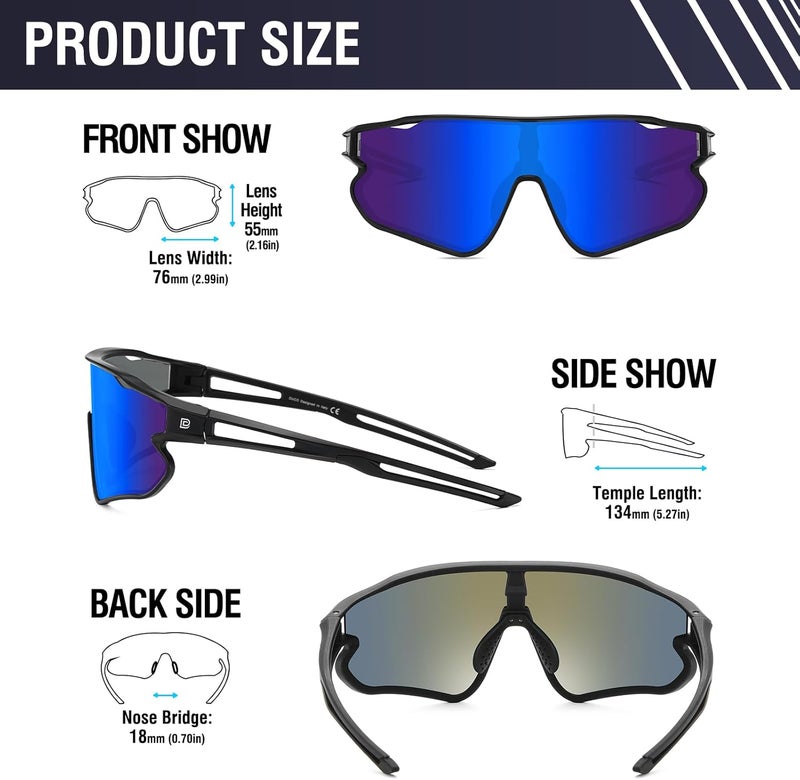 Duco Sports Polarized Sunglasses for Men Women Running Sunglasses Fishing Cycling Baseball Glasses UV400 Protection DC0023 - Image 2